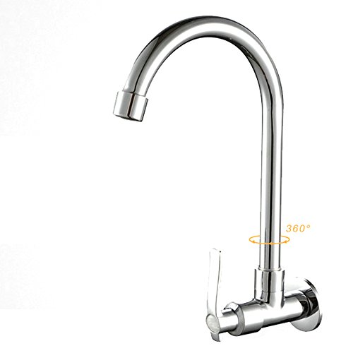 360° Giratorio Grifo de Cocina, latón Grifo de Cocina Caño Giratorio - Duradero Anticorrosivo Antical Monomando Agua fría Grifo fara Fregadero Encimera rifería