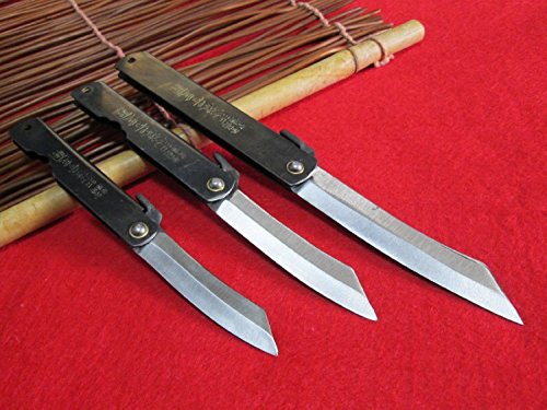 3cuchillos(M/L/XL)Higonokami japonés Cuchillo de bolsillo plegable / Cromo