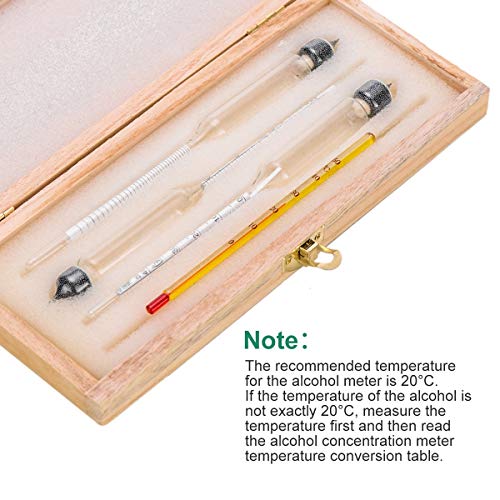 3pcs Alcohol metros con 1 Termómetro Medidor de alcohol tester contenido de alcohol 0 - 40 Vol%, 40 - 70 Vol%, 70 - 100 Vol% para todas las bebidas espirituosas/Destilada illate Tester genauer y fácil