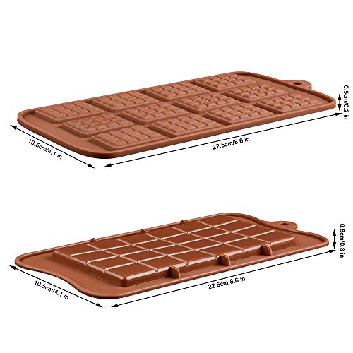 4 moldes de silicona para chocolate, Senhai 2 tipos de rotura Apart antiadherente Candy Protein y Energy Bar Molde bandeja para hornear …