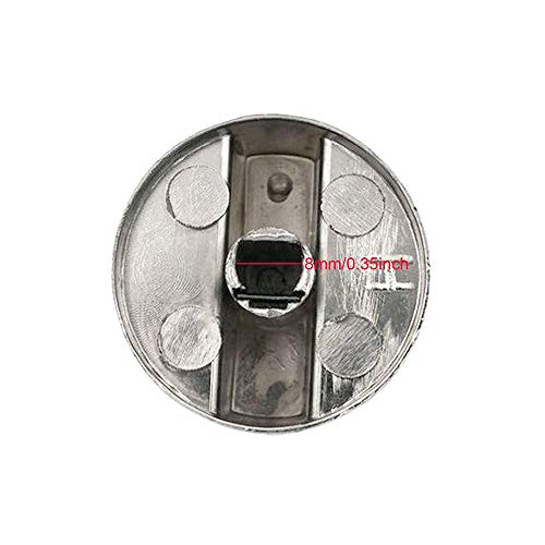 4 Piezas Metal 8mm Universal Plata Cocina de Gas Botones de Control Adaptadores Horno Interruptor Cocina Control de Superficie Cerraduras,Estufa Horno Cocina Interruptor de botón de Control (2)