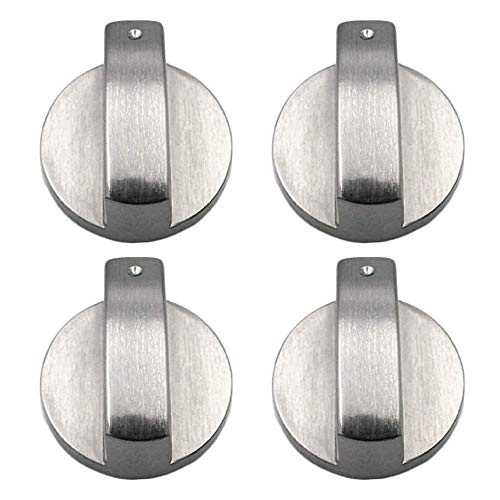 4 Piezas Metal 8mm Universal Plata Cocina de Gas Botones de Control Adaptadores Horno Interruptor Cocina Control de Superficie Cerraduras,Estufa Horno Cocina Interruptor de botón de Control (2)