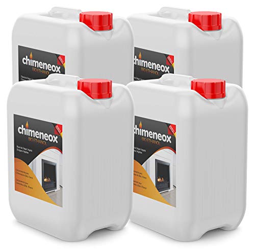 4 X 5L Bioetanol 96% origen Vegetal para chimeneas - 20l Combustión de alta calidad no humos