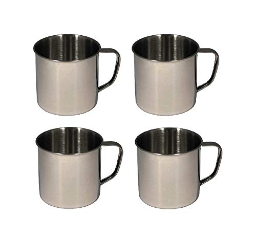 4 x acero inoxidable taza metal Taza camping 0,33 l Taza de café para Outdoor Tiempo Libre y camping