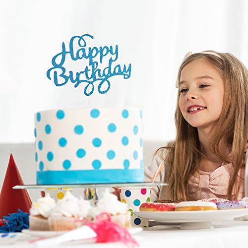 40 Piezas Adorno de Pastel Happy Birthday Selecciones de Magdalena de Cumpleaños para Decoración de Pastel de Fiesta de Cumpleaños, 8 Colores (Letras Rizadas)