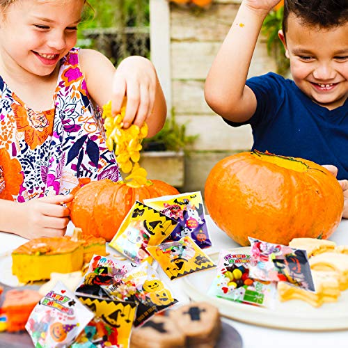 400 Piezas de Bolsa de Dulce de Navidad Bolsa de Celofán de Halloween Bolsa Autoadhesiva de Galletas para Materiales de Fiesta Temática de Navidad Halloween (Conjunto de Estilo 2)