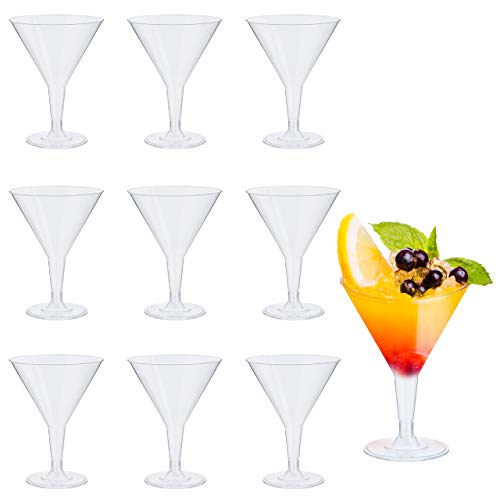 48 Plástico Desechable Vasos De Martini, Transparentes 210ml - Durable Reutilizable Reciclable - Copas de Martini, Vasos de Cóctel para Celebración Fiestas, Cumpleaños, Navidad, Año Nuevo.