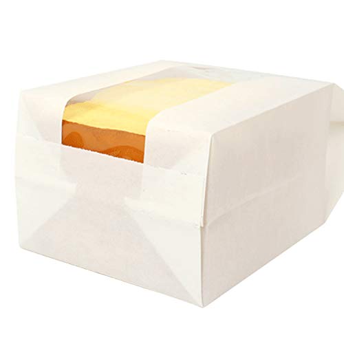 50pcs/lot de protección contra la grasa bolsas de papel Kraft Pan tostadas embalaje bolsa con ventana transparente, de papel kraft para hornear tostadas, pan, antiaceite, 4.72 x 3.54 x 11.8 Pulgadas