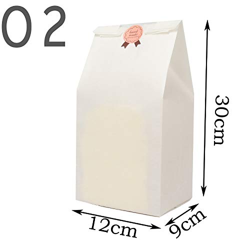 50pcs/lot de protección contra la grasa bolsas de papel Kraft Pan tostadas embalaje bolsa con ventana transparente, de papel kraft para hornear tostadas, pan, antiaceite, 4.72 x 3.54 x 11.8 Pulgadas