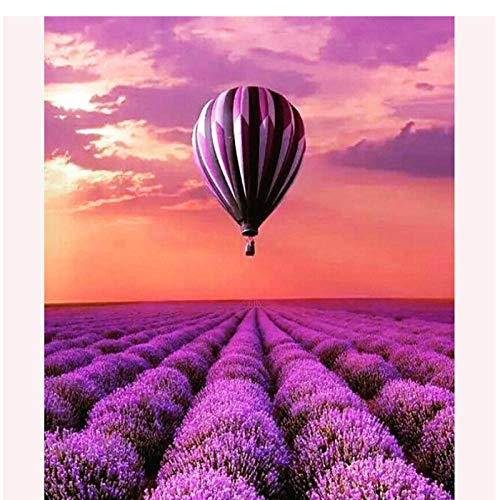 5D DIY diamante pintura lavanda paisaje completo redondo diamante bordado Cruz puntada taladro cristal pared pintura regalo de Navidad