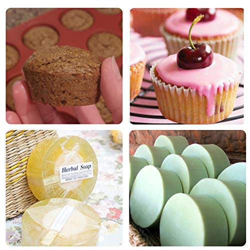 6 cavidades molde de silicona redonda para muffin Cupcake, pan, jabón hecho a mano conjunto de 2