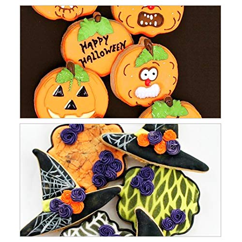 6 Piezas Cortadores Galletas de Halloween Set Acero Inoxidable Moldes para Galletas Herramientas para Hornear Bricolaje -Calabaza Gato Fantasma Brujas Sombrero Murciélagos (6pcs)