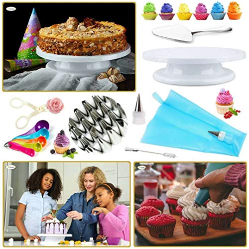 60-Piece Decoración de Pasteles kits insumos - bolsos los pasteles silicona formación hielo más suave tuberías Boquillas acoplador flor Nails levantador Cupcakes Galletas la hornada Herramientas