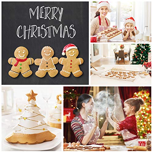 8 Cortadores de Galleta Navideños de Acero Inoxidable Molde de Galleta de Navidad con Hombre de Jengibre, Copo de Nieve, Cabeza de Reno, Árbol, Muñeco de Nieve, Papá Noel, Bastón de Caramelo, Calcetín