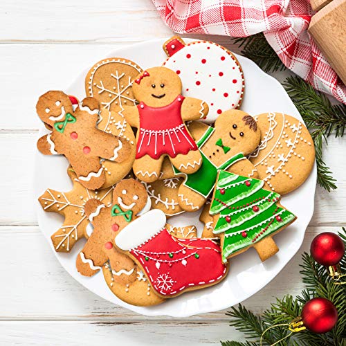 8 Cortadores de Galleta Navideños de Acero Inoxidable Molde de Galleta de Navidad con Hombre de Jengibre, Copo de Nieve, Cabeza de Reno, Árbol, Muñeco de Nieve, Papá Noel, Bastón de Caramelo, Calcetín