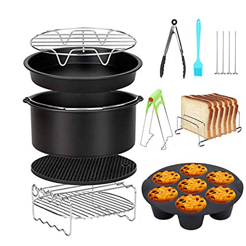 8 Inch Accesorios Para Freidoras De Aire10 Piezas,Para Gowise Phillips Cozyna Airfryer XL 3.8QT-5.8QT,Regalo Extra 4 PCS BBQ Pin