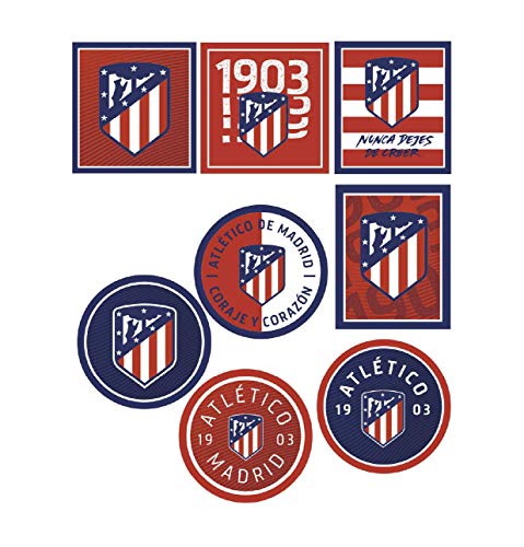 8 parches atletico de madrid serigrafiados para planchar - REF.6834-U8