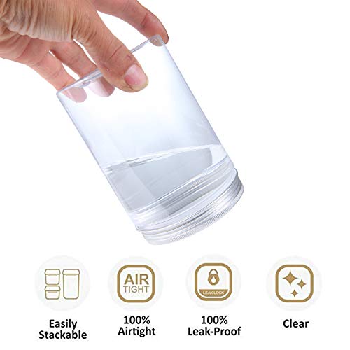 8 Pieza Transparente Botes Cocina, Recipientes Slime, Contenedor Alimentos, Tarro Plastico con Tapa de Metal Atornillable(4.2L)