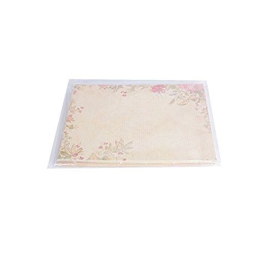 80 Hojas Papel de Carta Vintage Antiguo Escritura Escribir (26cm*18.5cm) para Decoración Manualidades Scrapbooking Poemas Imprimible con Varios Diseños Elegantes