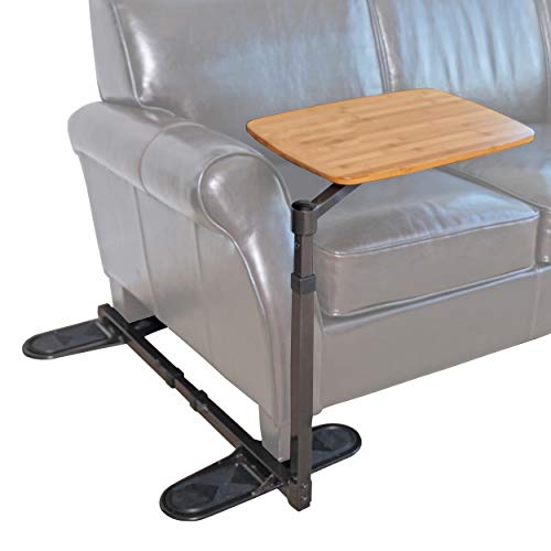 Able Life Mesa giratoria universal para bandejas de TV, mesa auxiliar giratoria de bambú ajustable, bandeja para cena y escritorio para computadora portátil