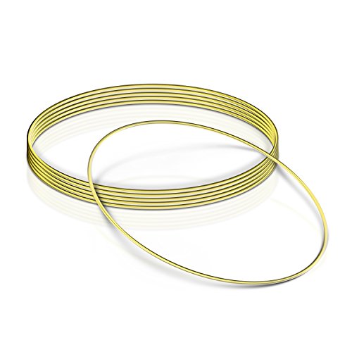 Aboat - Juego de 6 anillos de metal atrapasueños, anillo de macramé para atrapasueños y manualidades, oro, 15 cm
