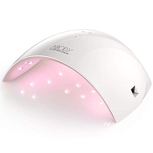 Abody Secador de Uñas 24W Lámpara LED UV Profesional Maquillaje Uñas con Temporizador para UV Gel Gel de Constructor LED Gel Luz Blanca Enchufe EU (Rosa)