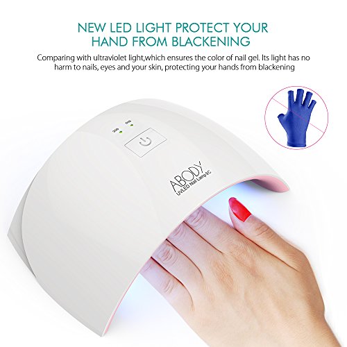 Abody Secador de Uñas 24W Lámpara LED UV Profesional Maquillaje Uñas con Temporizador para UV Gel Gel de Constructor LED Gel Luz Blanca Enchufe EU (Rosa)