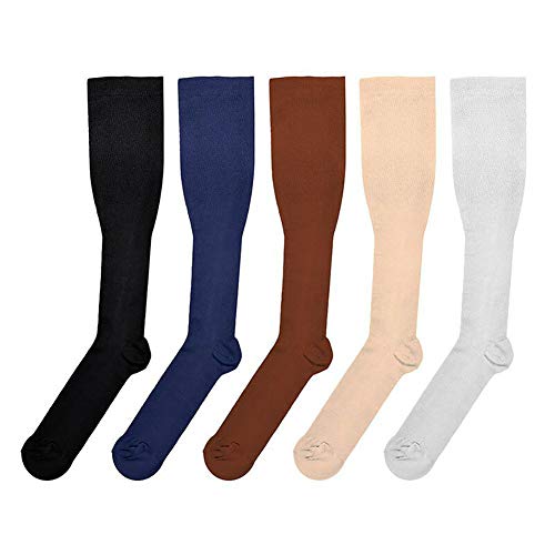 acc calcetines de compresión para pierna, calcetines de apoyo graduado para hombres y mujeres (S-XL)