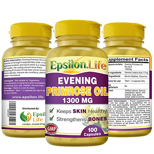 Aceite de Onagra 1300mg de Epsilon (100 Capsulas)