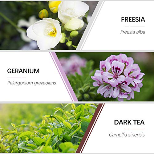 Aceites Esenciales Naturales, ESSLUX Flores Aceites Esenciales Para Humidificador Difusor Top 6 Set 100% Natural Puro(Neroli, Geranio, Rosa, Fresia, Té oscuro, Flor de ciruela)