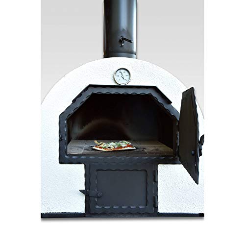 acerto 40239 Horno de Piedra para el jardín 62x62cm * Doble cámara * Ladrillo de Arcilla * Horno de jardín Aislado | Horno móvil de leña Horno de leña para Exterior | Horno de pastelería