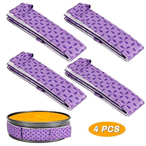 Aceshop 4 Piezas Cueza la Cinta Uniforme Molde para Hornear con Tiras de algodón Grueso superabsorbente Tiras para Hornear Uniforme Tiras para Tiras de Molde de Pasteles Herramienta de Hornead