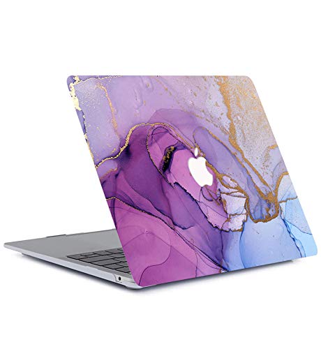 ACJYX Estuche para MacBook Air 13 Pulgadas 2020 2019 2018 Modelo De Lanzamiento A1932 A2179 Carcasa Protectora De Plástico Liso Cubierta Dura para Nueva Versión MacBook Air 13", Mármol Morado