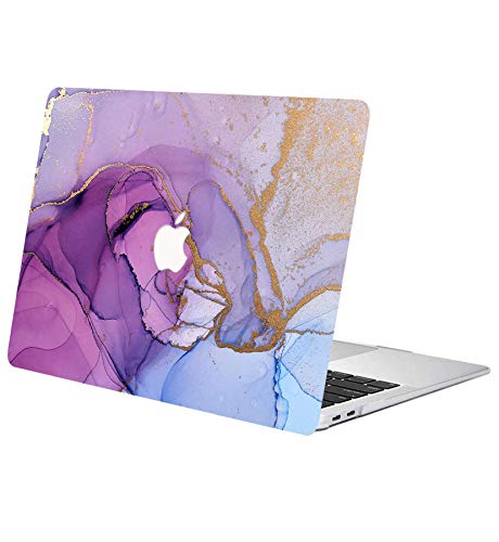 ACJYX Estuche para MacBook Air 13 Pulgadas 2020 2019 2018 Modelo De Lanzamiento A1932 A2179 Carcasa Protectora De Plástico Liso Cubierta Dura para Nueva Versión MacBook Air 13", Mármol Morado