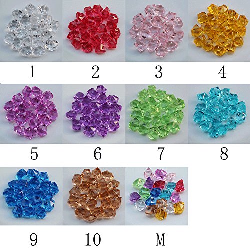 Acrylic Ice Rock Cubes Jewels Gems, Simuer Faux Diamond Crystals Treasure Gems Fake Crushed Stones for Tables Decorations, Vase Fillers,Fishbowl Beads Wedding or Birthday Gift