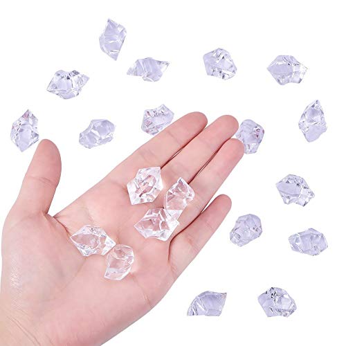 Acrylic Ice Rock Cubes Jewels Gems, Simuer Faux Diamond Crystals Treasure Gems Fake Crushed Stones for Tables Decorations, Vase Fillers,Fishbowl Beads Wedding or Birthday Gift