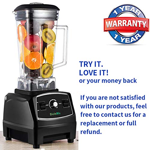 Addwin Batidora de Vaso Licuadora Comercial Profesional 2L 100% Libre de BPA con 2200W de Potencia, Tecnología Total de Trituración para Smoothie, Hielo y Fruta Congelada (Negro)