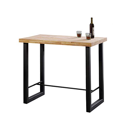 Adec - Loft, Mesa Alta de Cocina, Mesa de Bar, Barra, Mesa Contract, Color Roble Salvaje y Negro Medidas: 120 cm (Ancho) x 70 cm (Fondo) x 100 cm (Alto)