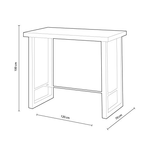 Adec - Loft, Mesa Alta de Cocina, Mesa de Bar, Barra, Mesa Contract, Color Roble Salvaje y Negro Medidas: 120 cm (Ancho) x 70 cm (Fondo) x 100 cm (Alto)