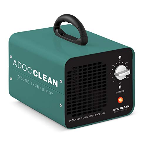 adoc clean ADOC GOZ10 Generador de Ozono para Purificar Aire 10.000 MG/h. Eliminación de Olores, bacterias, ácaros, Virus, etc, 110 W, 220 V, VERDE, Portátil 23,7 x 18 x 17,5 3 kg