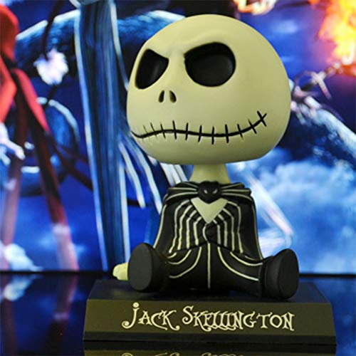 Adornos de coche PVC Jack Esqueleto Figura de acción Shaking Head Doll Dashboard Decoración La Pesadilla Antes de Navidad Jack Juguetes