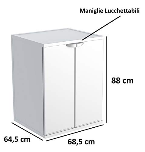 Adventa - Funda para Lavadora de Resina de PVC (Uso Interior/Exterior), Color Blanco, 68,5 x 64,5 x 88 cm