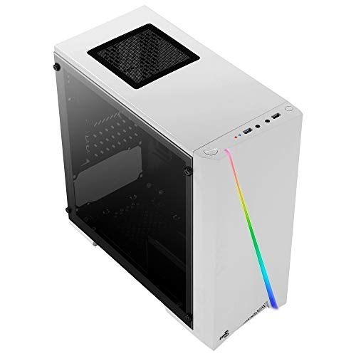 Aerocool Cylon Mini, caja PC Micro ATX blanca, RGB 13, ventana, ventilador 8cm