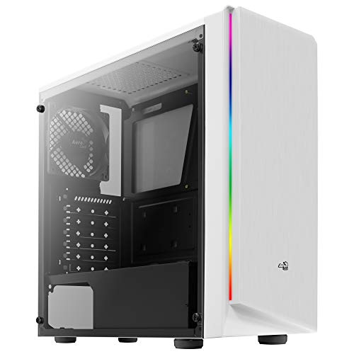 Aerocool Rift, caja PC ATX blanca, RGB 13 modos, panel lateral, ventilador 12cm