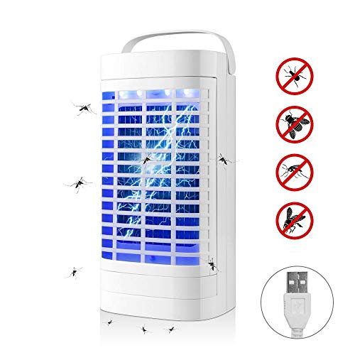 AETKFO Lámpara Antimosquitos Electrico USB Mata Mosquitos Electrico Camping UV Lampara Trampa Mosquito para Insectos, Moscas, Polillas LED Insectos Trampa para Interior