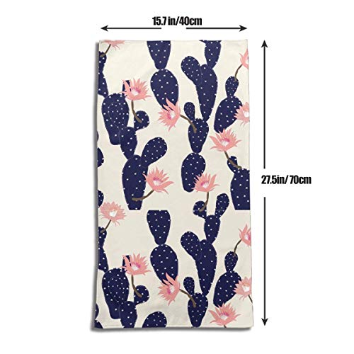 Aeykis Black Cactus Tropica Cute Palm Tree Summer Fingertip Hand Towels Decorative Bathroom,Soft Shower Bath Towels Hand Washcloth Highly Absorbent for Kitchen,Hotel,Yoga,Gym,SPA (27 X 15 Inch)