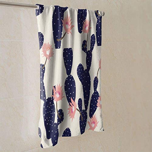 Aeykis Black Cactus Tropica Cute Palm Tree Summer Fingertip Hand Towels Decorative Bathroom,Soft Shower Bath Towels Hand Washcloth Highly Absorbent for Kitchen,Hotel,Yoga,Gym,SPA (27 X 15 Inch)