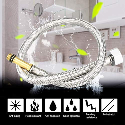 AFASOES 2 Pcs 1/2" Manguera Ducha 500mm Manguera de Acero Inoxidable Manguera Bidet Tubo Flexible para Ducha Universal Manguera Fregadero Cocina Manguera Flexible para Ducha Grifo Fregadero Bidet