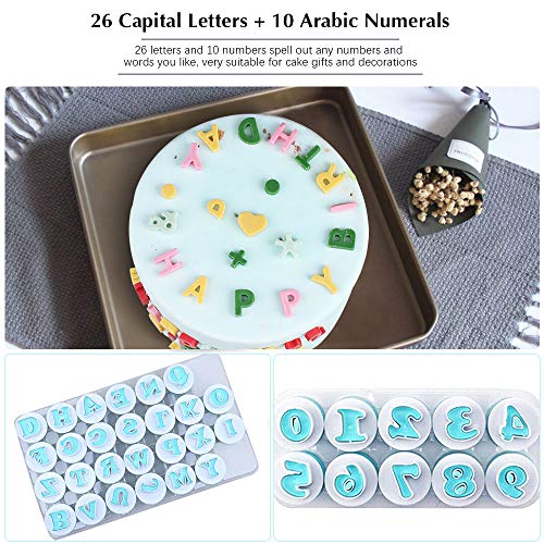 AFASOES 36 Moldes de Letras y Numeros Moldes de Letras para Tortas para Imprimir Cortadores Galletas Letras Abecedario Moldes Letras Fondant para Decoración de Tartas Galletas Fondant