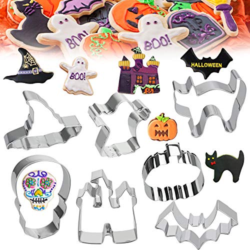 AFASOES 7 Moldes Galletas Halloween Cortadores de Galletas Halloween Moldes Galletas Infantiles Moldes Galletas Acero Inoxidable Cortador para Hacer Galletas, Cookie para Halloween